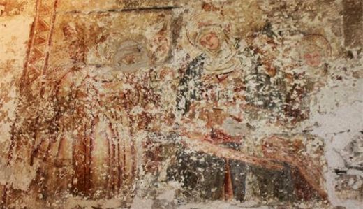 Estado de conservación dos frescos da igrexa dos Vilares.