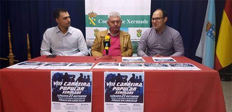 Rivera, García e Guerra presentaron a VIII Carreira Popular de Xermade.