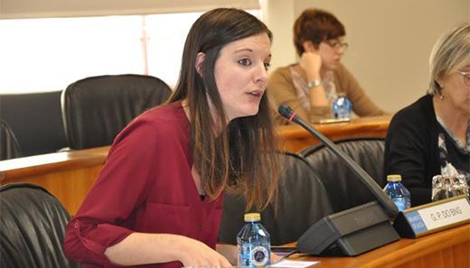 Olalla Rodil durante a súa intervención na comisión de cultura no Parlamento galego