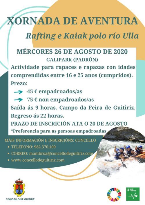 Guitiriz organiza unha xornada para facer rafting e kaiak polo río Ulla