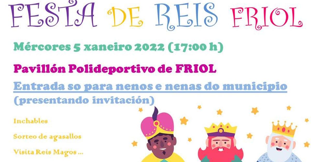 festa infantil reis magos friol portada