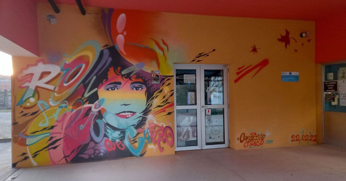 mural rosalia colexio lagostelle guitiriz