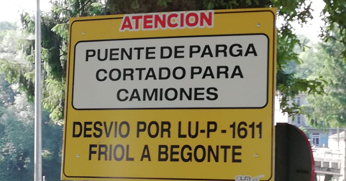 cartel obras para ponte parga