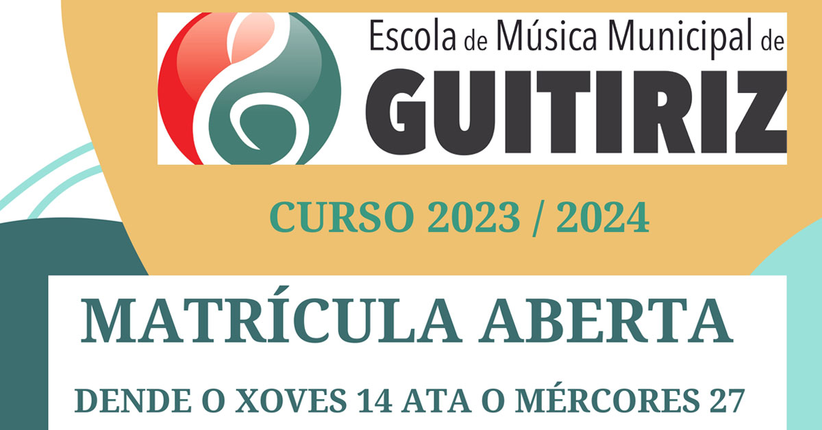 matricula escola de musica guitiriz portada