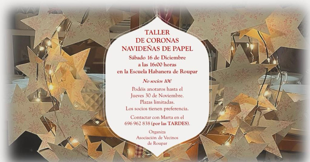 taller de coroas de papel roupar portada