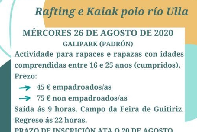 Guitiriz organiza unha xornada para facer rafting e kaiak polo río Ulla