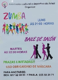 cartel actividades zumba e baile de salon vilalba