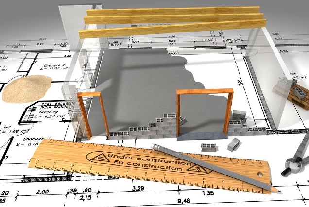 obras construcion casa plano