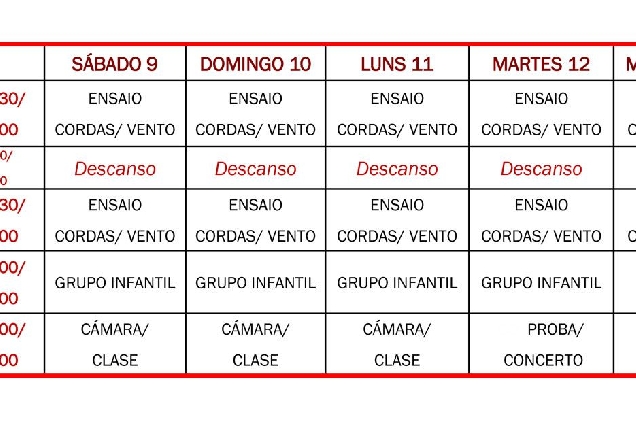 HORARIO CURSO MUSICA XOVE