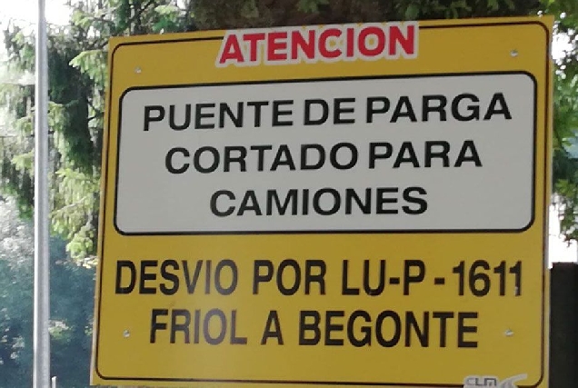 cartel obras para ponte parga