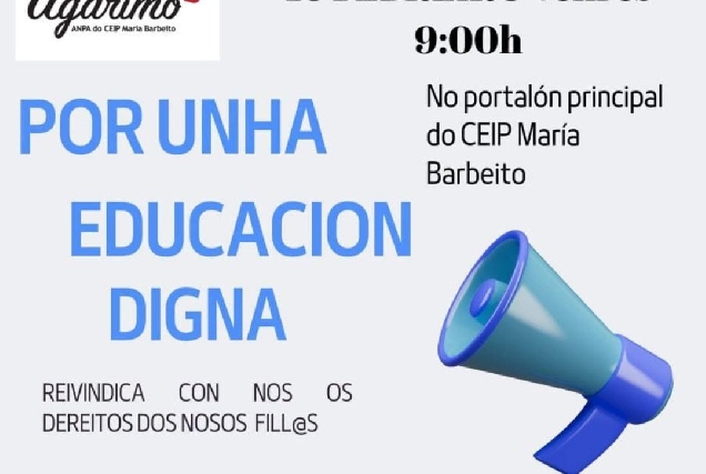 Cartel da convocatorio do ANPA do CEIP María Barbeito para este venres