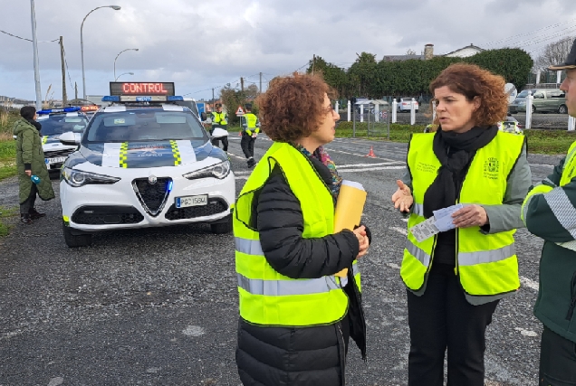 A subdelegada do Goberno na Coruña supervisando o control da DXT nas estradas da Provincia