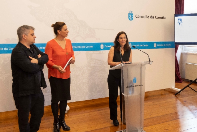 Imaxe da presentación da mostra do pintor Cheché Martín na Coruña