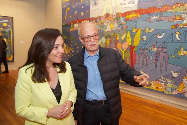 Inés Rey na presentación da mostra de Peteiro na Coruña