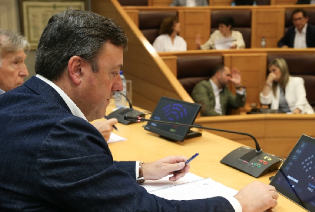 Imaxe do presidente Valentín González Formoso durante o pleno da Deputación