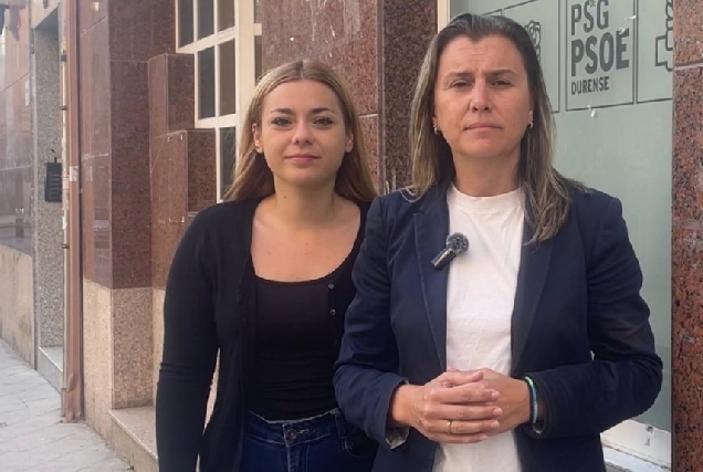 Alba Iglesias e Natalia González, grupo municipal do PSdeG-PSOE no Concello de Ourense