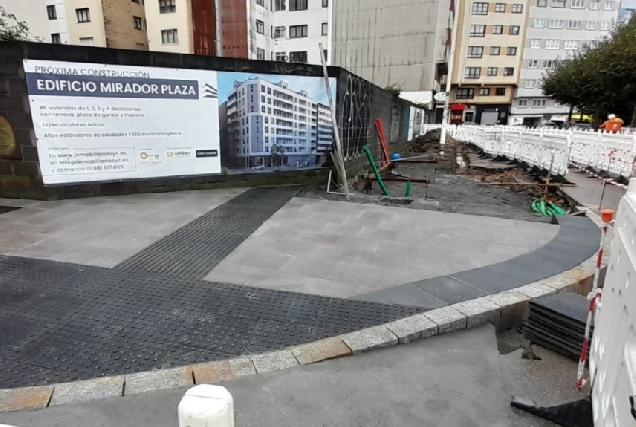 Imaxe das obras da parada de autobús no Castrillón